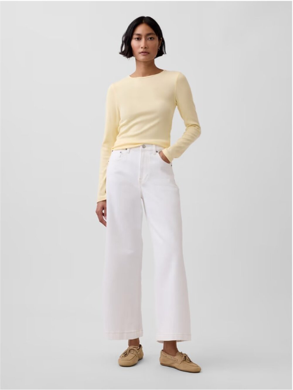 GAP - High Rise Stride Wide-Leg Ankle Jeans - 28 Regular